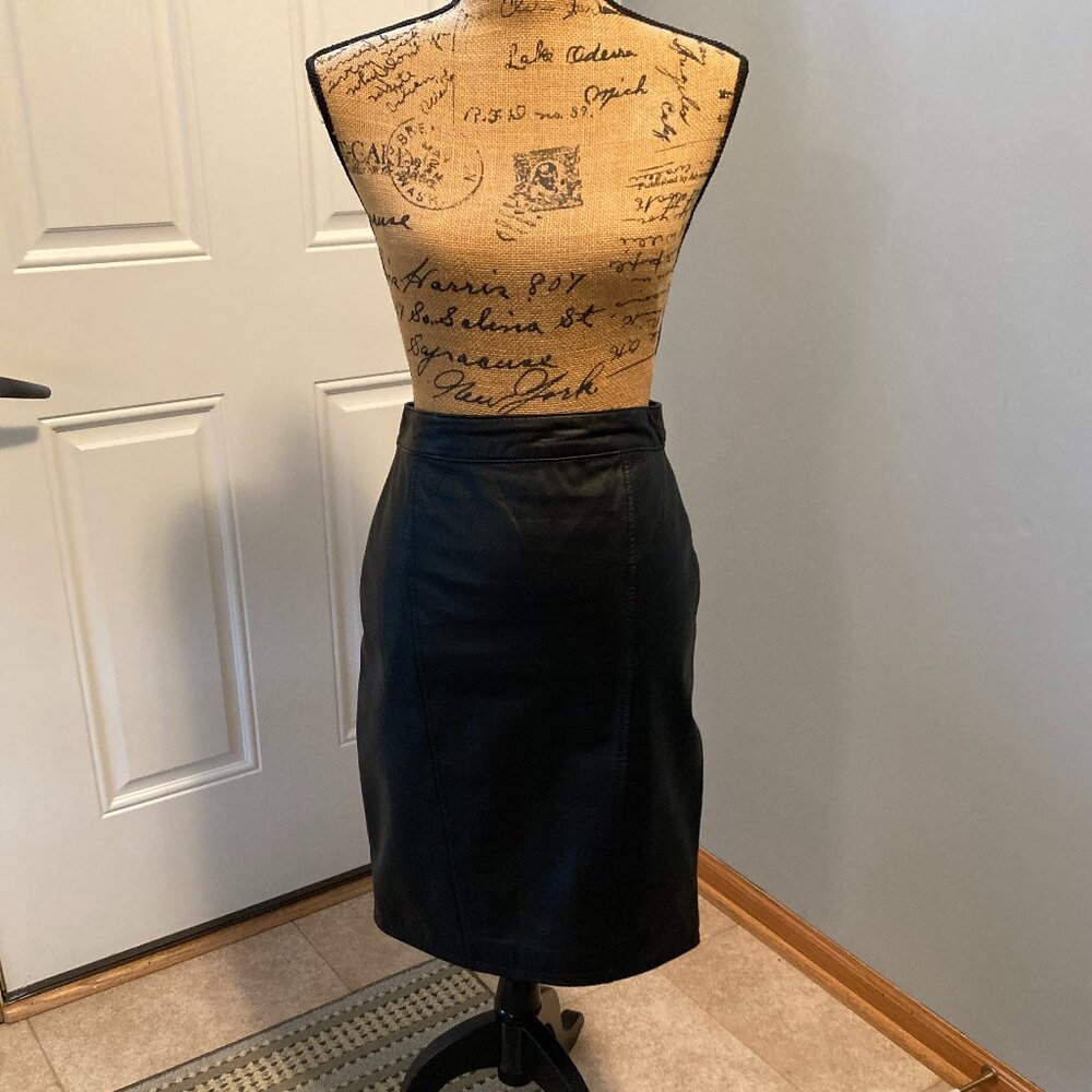 Vintage Leather Skirt by Byrnes & Baker
